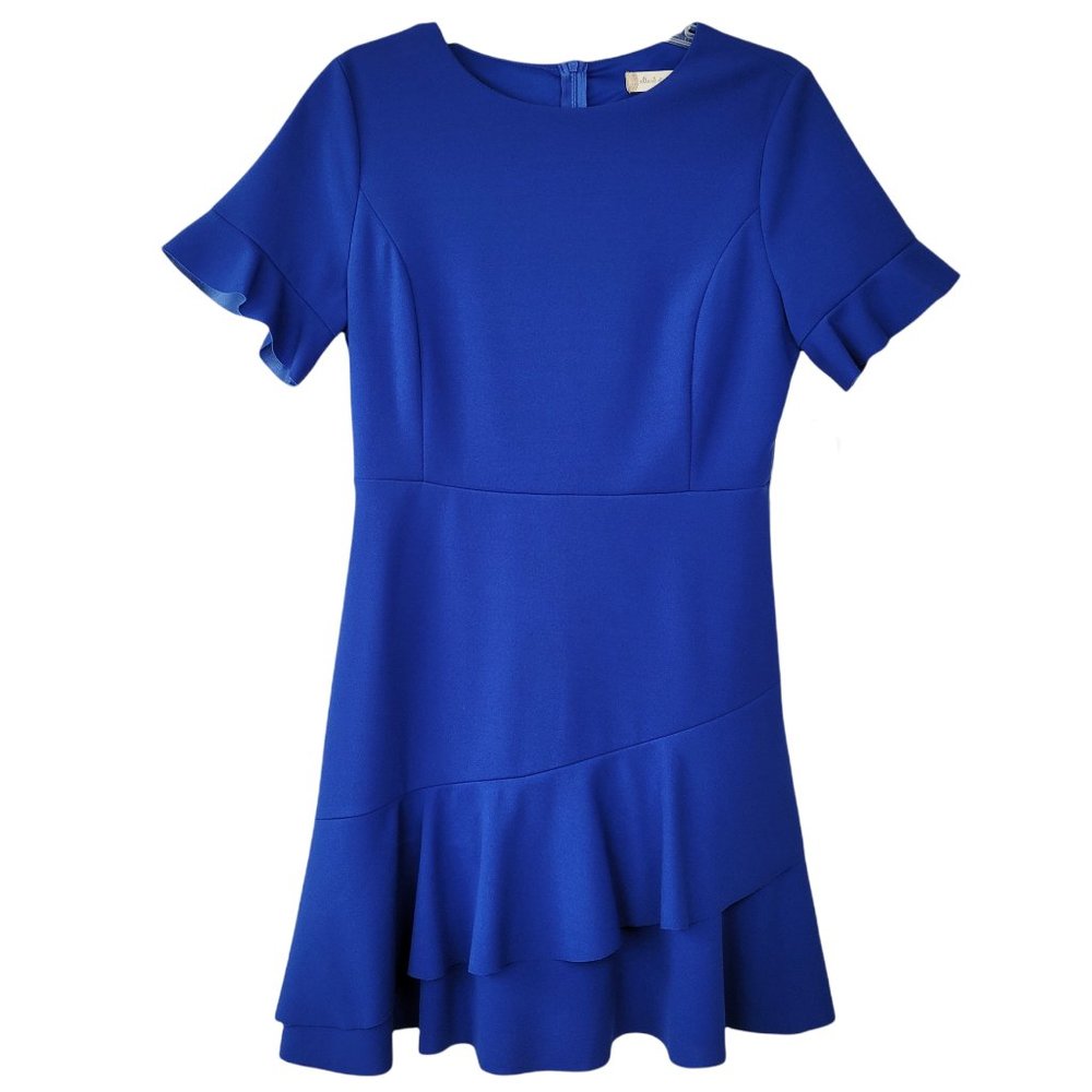 Altar'd State Women's NWT  M Dress Short Sleeve Tiered Hemline Blue Above Knee